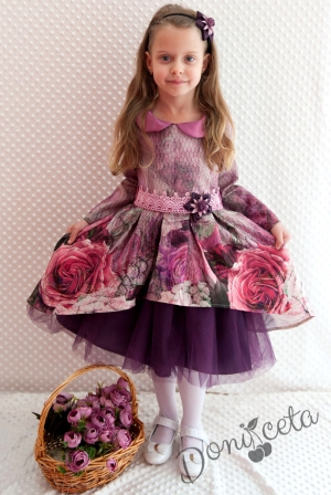Детска официална рокля на цветя Виолетка