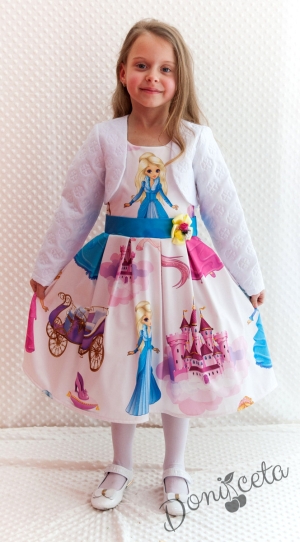 Официална детска рокля с принцеси с болеро