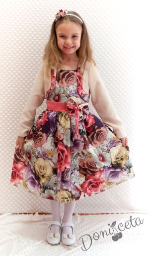 Официална детска рокля на цветя с болеро Цветелина
