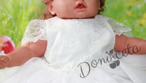 Официална детска / бебешка рокля в екрю