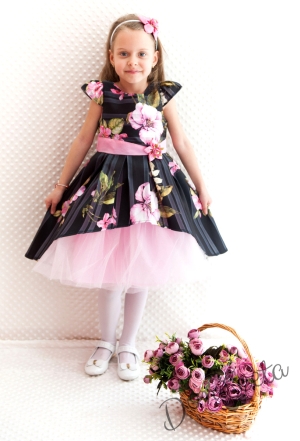 Официална детска рокля Любомила на цветя