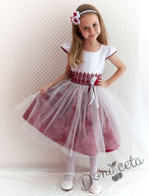 Официална детска рокля  с тюл 246ВТ
