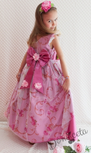 Официална детска дълга рокля на цветя