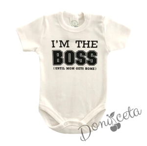 Бебешко боди  с надпис "Аз съм шефът"
