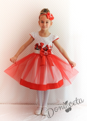 Официална детска рокля  Джеси с  цветя и тюл