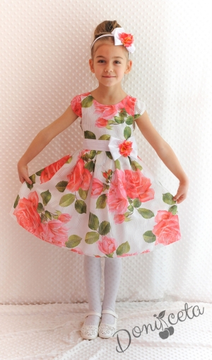 Официална детска рокля  с рози