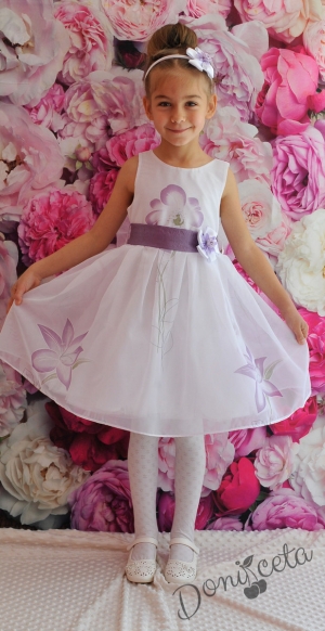 Детска празнична рокля на цветя Катрин от органза