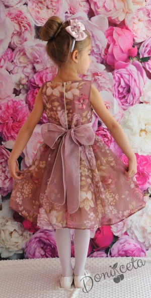 Официална детска рокля Кати от органза на цветя за сезон пролет-лято 21ТБ