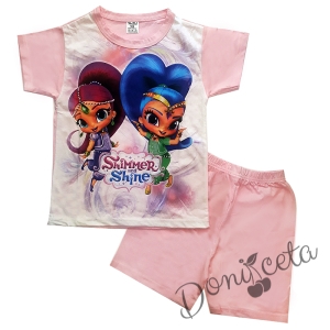 Детска пижама за момиче с къс ръкав  "Искрица и Сияйница"