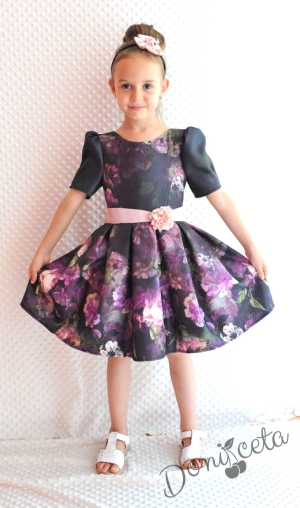 Официална детска рокля на цветя в лилаво Лилянка