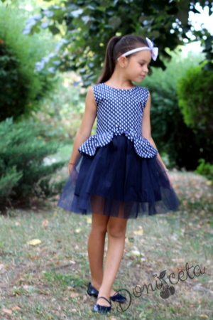 Official children's dress in dark blue and white