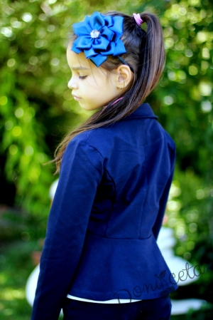 Children's jacket in dark blue with curls 
