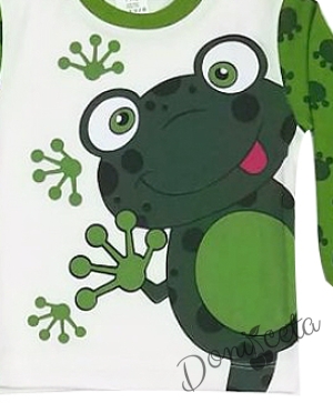 Бебешка пижама с жабка в зелено
