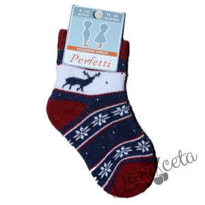 Коледни бебешки чорапки с еленчета
