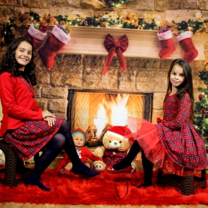 ДЕтска рокля за Коледа шотландско каре