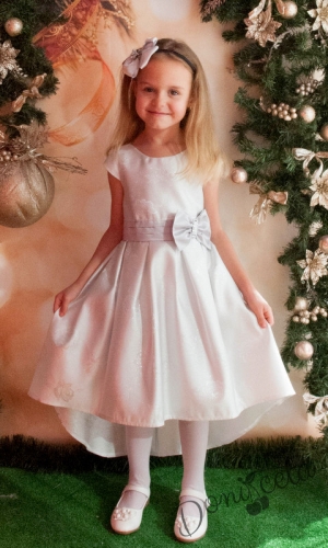 Официална детска рокля в сребристо