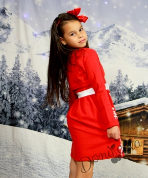 Children's dress  with a vest  in red