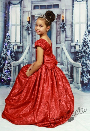 Коледна дълга детска рокля