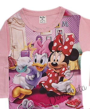 Бебешка леко ватирана пижама за момиче с Мини