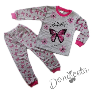 Детска пижама с картинка на пеперуди