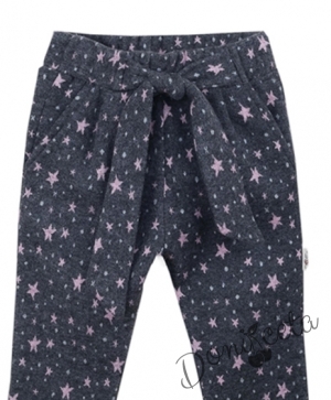 Детски панталонки в тъмносиньо на звездички