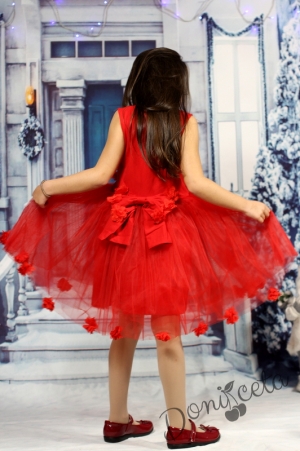 Официална детска червена рокля 