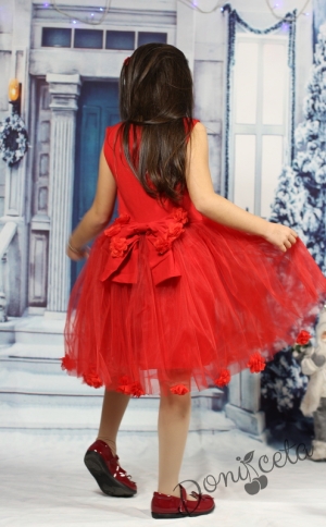 Коледна рокличкав червено