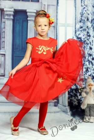 Детска рокля за празник с ръкавник