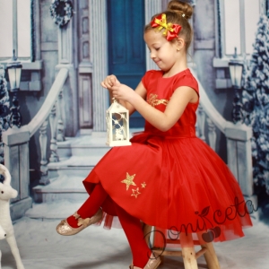 Детска рокличка в червено с меко болеро