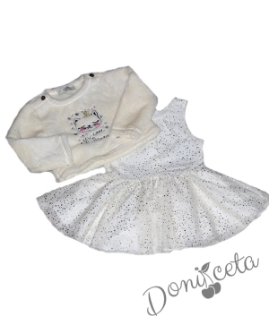 Бебешки комплект от рокличка на звездички с блузка