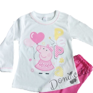 Детска пижама с прасенцето Пепа пиг в бяло