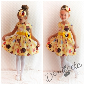 Официална детска рокля  Хриси с кексчета
