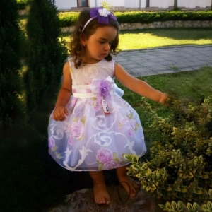 Официална детска рокля на цветя в лилаво нот органза Лилияна