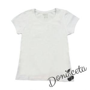 Детска тениска/блузка с къс ръкав в бяло 