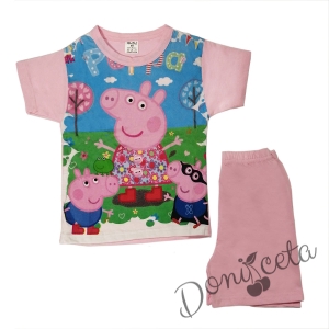 Детска пижама с къс ръкав с картинка на прасенцето Пепа пиг