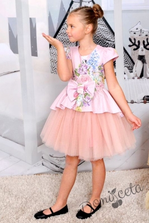 Празнична детска рокля с цветенца