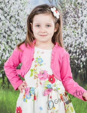 Детска рокля на цветя с болеро 