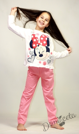 Детска пижама в бяло и розово с Мини Маус