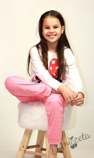 Детска пижама в бяло и розово с Мини Маус