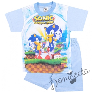 Детска пижама Sonic в синьо 