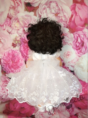 Официална бебешка детска рокля Мелинда в бяло 