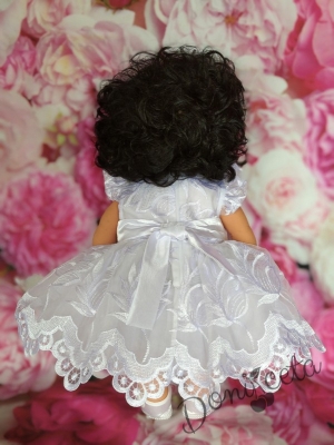 Официална бебешка рокля  Белинда в бяло за шаферка или кръщене