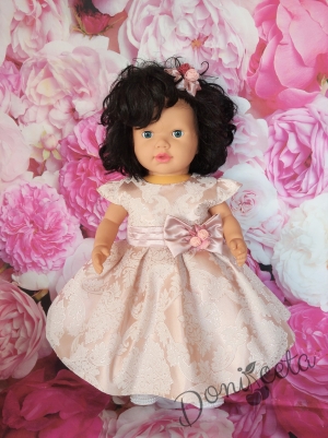 Официална бебешка/детска рокля Тити с коланче в пепел от рози