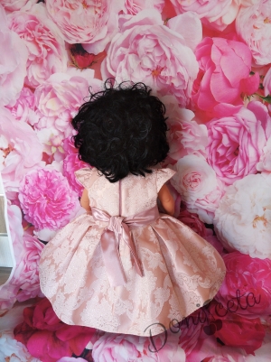 Официална бебешка/детска рокля Тити с коланче в пепел от рози