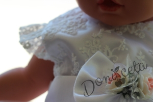 Официална бебешка детска рокля за шаферка или кръщене в бяло