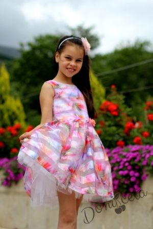 Детска официална рокля на цветя Ники от органза и тюл