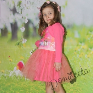 Лятна детска рокля  в прасковено с болеро