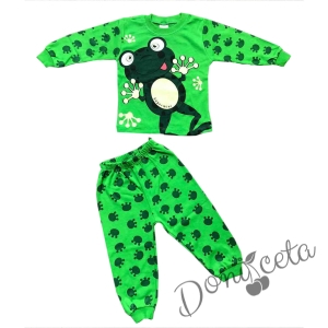 Детска/бебешка пижама с жабка в зелено 