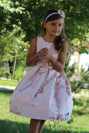 Официална детска рокля в пепел от рози