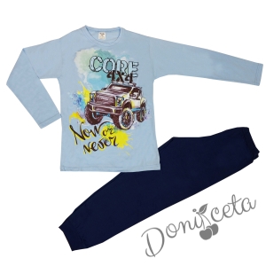 Детска пижама за момче с кола с дълъг ръкав